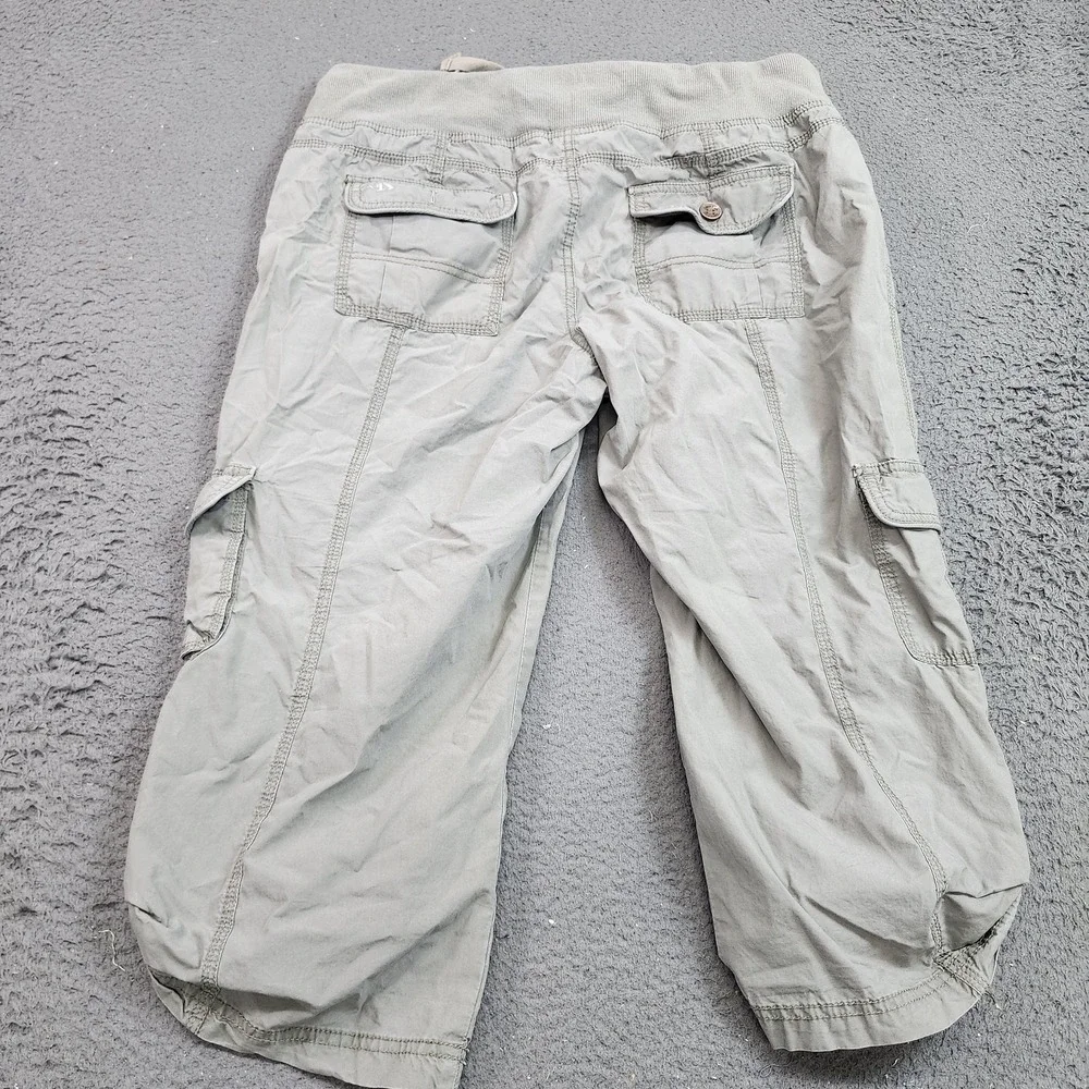 Calvin Klein Pants Womens M Green Capri Cargo Drawstring Elastic Waist Pockets - Picture 8 of 13